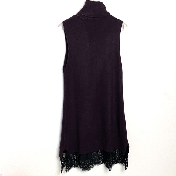 Apt 9 Plum Lace Trim Turtle Neck Sweater Dress - Picture 8 of 8